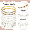 7Pcs 7 Styles Plastic Imitation Pearl Round Beaded Stretch Bracelets Set BJEW-AN0001-36-6