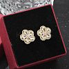 Rack Plating Brass Micro Pave Clear Cubic Zirconia Stud Earrings EJEW-H149-01G-3