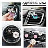 6 Sets 2 Style Zinc Alloy with Rhinestones Car Perfume Decoration Set DIY-BT0001-24-6
