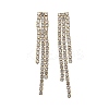 304 Stainless Steel Clear Cubic Zirconia Tassel Stud Earrings EJEW-Z094-01E-G-4