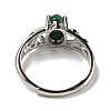 Oval Natural Malachite Adjustable Rings RJEW-Q818-01P-07B-4