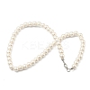 Round Plastic Imitation Pearl Beaded Necklaces & Dangle Earring & Bracelets Sets FS-WGF01A4-01-2