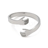 Non-Tarnish 304 Stainless Steel Cuff Rings RJEW-G299-04P-2