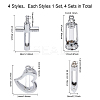 4 Sets 4 Style Wishing Bottle Glass Pendants GLAA-CA0001-50-2