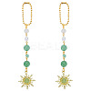 2Pcs Alloy Sun & Glass Pendant Decorations AJEW-ME0001-52B-1