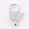 Brass Micro Pave Cubic Zirconia Lobster Claw Clasps LS-ZIRC-E149-34P-1