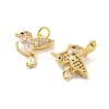 Rack Plating Brass Micro Pave Clear Cubic Zirconia Pendants KK-C063-12G-2