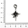 Star 316 Surgical Stainless Steel Cubic Zirconia Pendant Decoration STAS-Z165-16AS-B01-3