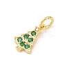 Christmas Brass Micro Pave Cubic Zirconia Pendants KK-K411-02G-2