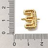 Brass Micro Pave Cubic Zirconia Letter Links X-KK-I717-04E-3