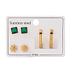 304 Stainless Steel Stud & Hoop Earrring Set for Women EJEW-U063-06B-G-1