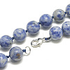 Natural Blue Spot Jasper Beaded Necklaces NJEW-S404-03-2