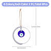 4Pcs 4 Colors Handmade Woven Cotton Thread with Turkish Glass Evil Eye Wall Hanging Ornament HJEW-FH0001-63-2