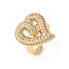 Adjustable Brass Micro Pave Cubic Zirconia Cuff Rings for Women RJEW-B139-08G-03-4