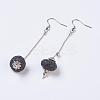 Lava Rock Dangle Earrings EJEW-P125-I04-1