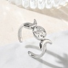 Brass Cuff Open Rings for Women RJEW-L343-10P-2