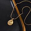 304 Stainless Steel Teardrop Pendant Snake Chain Necklaces NJEW-U026-09G-1