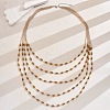 Bohemian Style Plastic Long Bicone Beads Multi Layered Necklaces for Women's Daily Parties DF6907-3-4