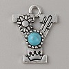 Alloy with Resin Imitation Synthetic Turquoise Pendants FIND-TAC0017-37Y-1