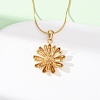 304 Stainless Steel Flower Pendant Snake Chain Necklaces for Women NJEW-F354-11A-G-1