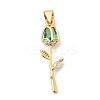 Brass Pave Cubic Zirconia Pendants KK-A296-50G-03-1