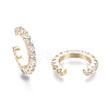 Brass Micro Pave Clear Cubic Zirconia Cuff Earrings EJEW-I249-14G-2