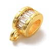 Column Brass Micro Pave Cubic Zirconia Tube Bails KK-C072-05G-G-1