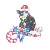 Christmas Cat Shape Acrylic Pendant Decoration HJEW-E007-01G-06-3
