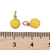 Ion Plating(IP) Natural Dyed Jade Half Round Charms with Jump Ring STAS-A097-05G-09-3