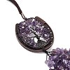 Natural Amethyst Chip Tree of Life Pendants Decoration G-F733-06C-4