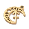 Real 18K Gold Plated 304 Stainless Steel Pendants STAS-R003-02G-08-2