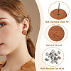  24Pcs 3 Styles Walnut Wood Flat Round Stud Earrings with 304 Stainless Steel Pin for Women EJEW-TA0001-25-12