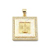 Brass Micro Pave Clear Cubic Zirconia Pendants KK-A221-26G-02-1