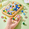 20 Styles Printed Wood Beads WOOD-TA0002-65-6