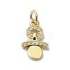 Brass Micro Pave Claer Cubic Zirconia Charms KK-H475-49G-1