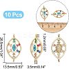 10Pcs Brass Colorful Cubic Zirconia Connector Charms FIND-HY0001-23-2