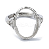 Adjustable 925 Sterling Silver Open Bezel Ring Settings STER-K179-17P-2