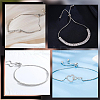 2Pcs 925 Sterling Silver Box Chain Slider Bracelet Making MAK-BBC0001-23-7