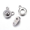 Non-Tarnish 201 Stainless Steel Snap Clasps X-STAS-C042-03P-2