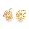 Flower Clear Cubic Zirconia Hoop Earrings EJEW-N054-62G-2
