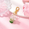 Flower Glass Pendants Decorations HJEW-MZ00248-04-1