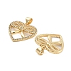 Brass Pave Clear Cubic Zirconia Pendants KK-U009-05D-G-2