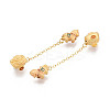 925 Sterling Silver Steel Blue Enamel Beads with Chain STER-T008-65G-2