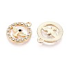 Rack Plating Alloy Rhinestone Pendants PALLOY-T091-22A-G-2