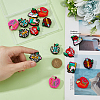 16Pcs 8 Styles Teachers' Day Apple Silicone Focal Beads SIL-DC0001-59-3
