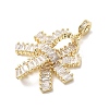 Brass Pave Clear Cubic Zirconia European Dangle Charms KK-H529-32G-2