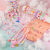 Flower & Shell & Watermelon & Rabbit Plastic Cuff & Adjustable Ring & Pendant Necklace & Stretch Bracelets SJEW-TA0001-02-6