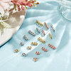 18Pcs 3 Styles 3 Colors Rack Plating Brass Pave Clear Cubic Zirconia Spacer Bars KK-GO0002-12-4