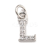 Initial Letter Brass with Cubic Zirconia Charms KK-Q814-26L-P-1