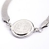 Flat Round with Human 201 Stainless Steel Link Bracelets with 304 Stainless Steel Chain BJEW-O108-02P-2